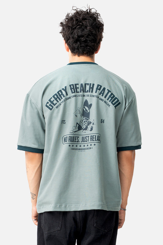 Retro Lounge T-shirt - Dusty Green