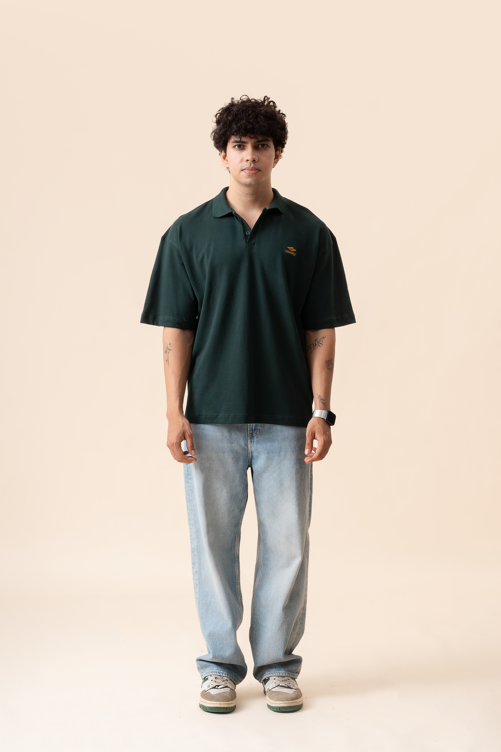 Everyday cropped polo- Pine