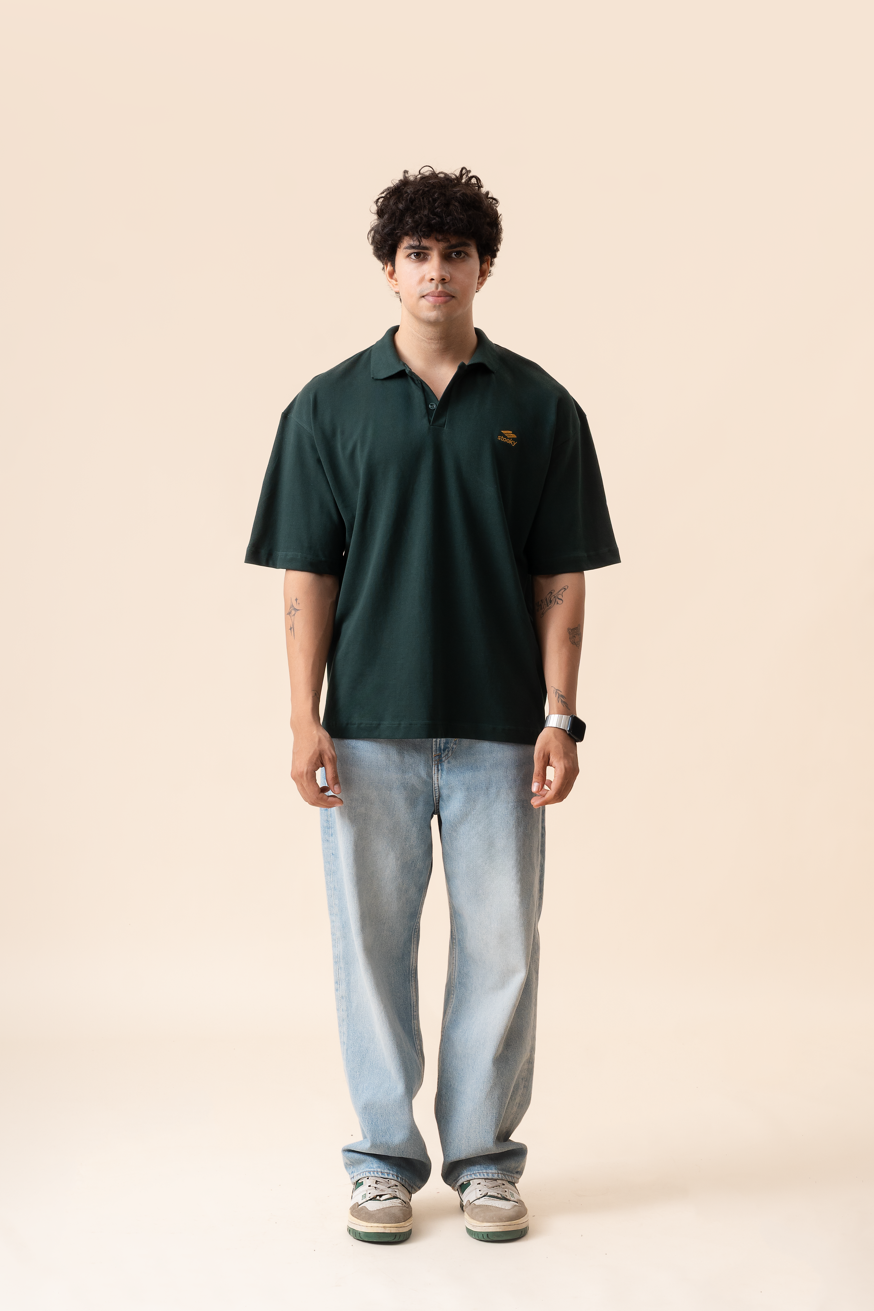 Everyday cropped polo- Pine