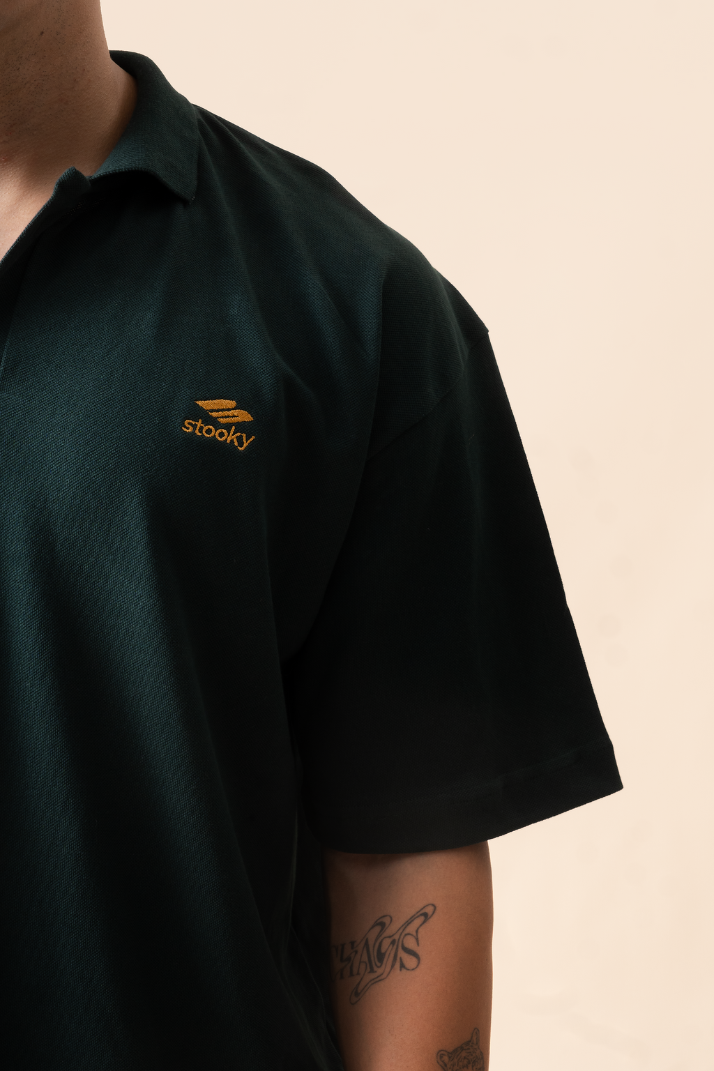 Everyday cropped polo- Pine