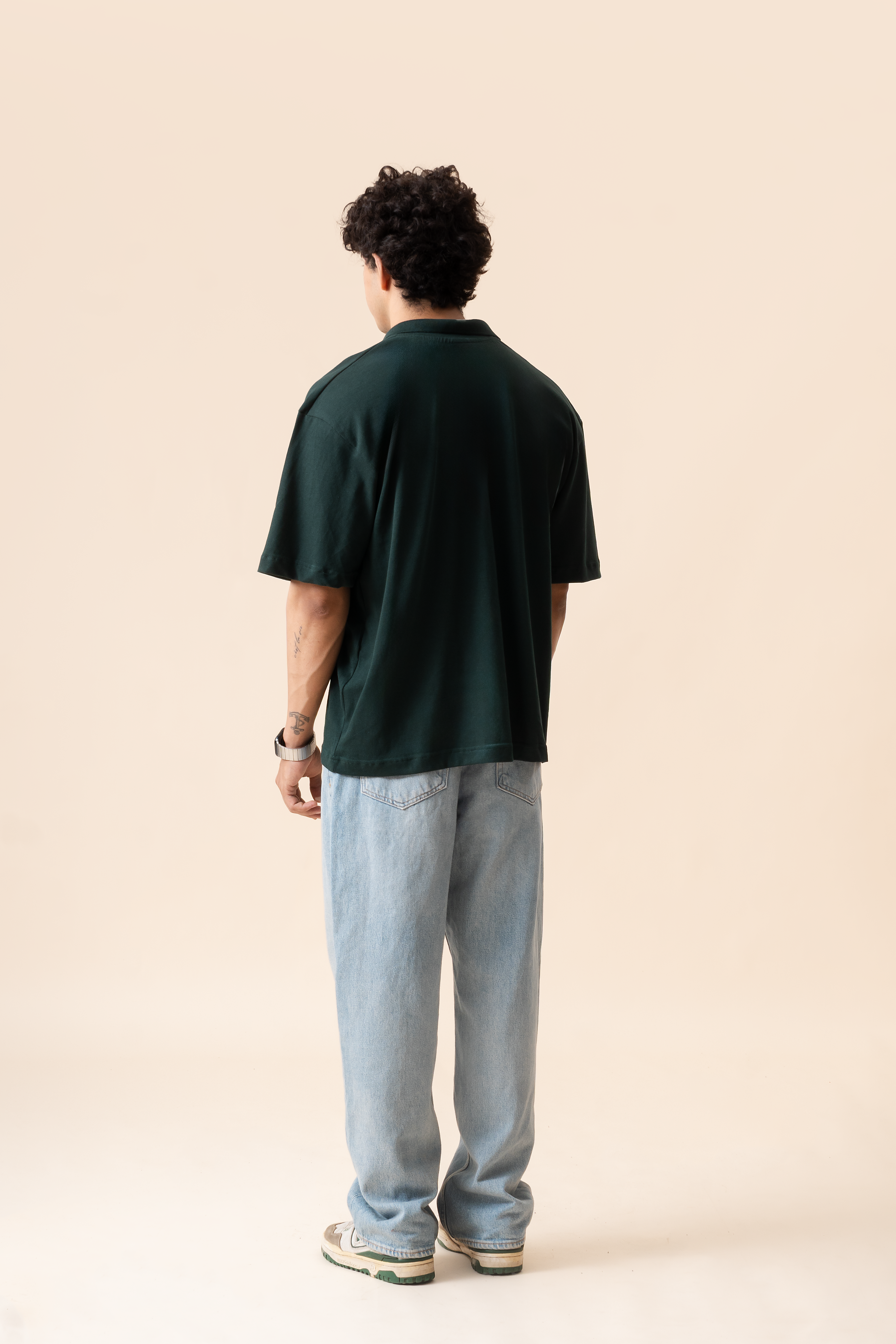 Everyday cropped polo- Pine