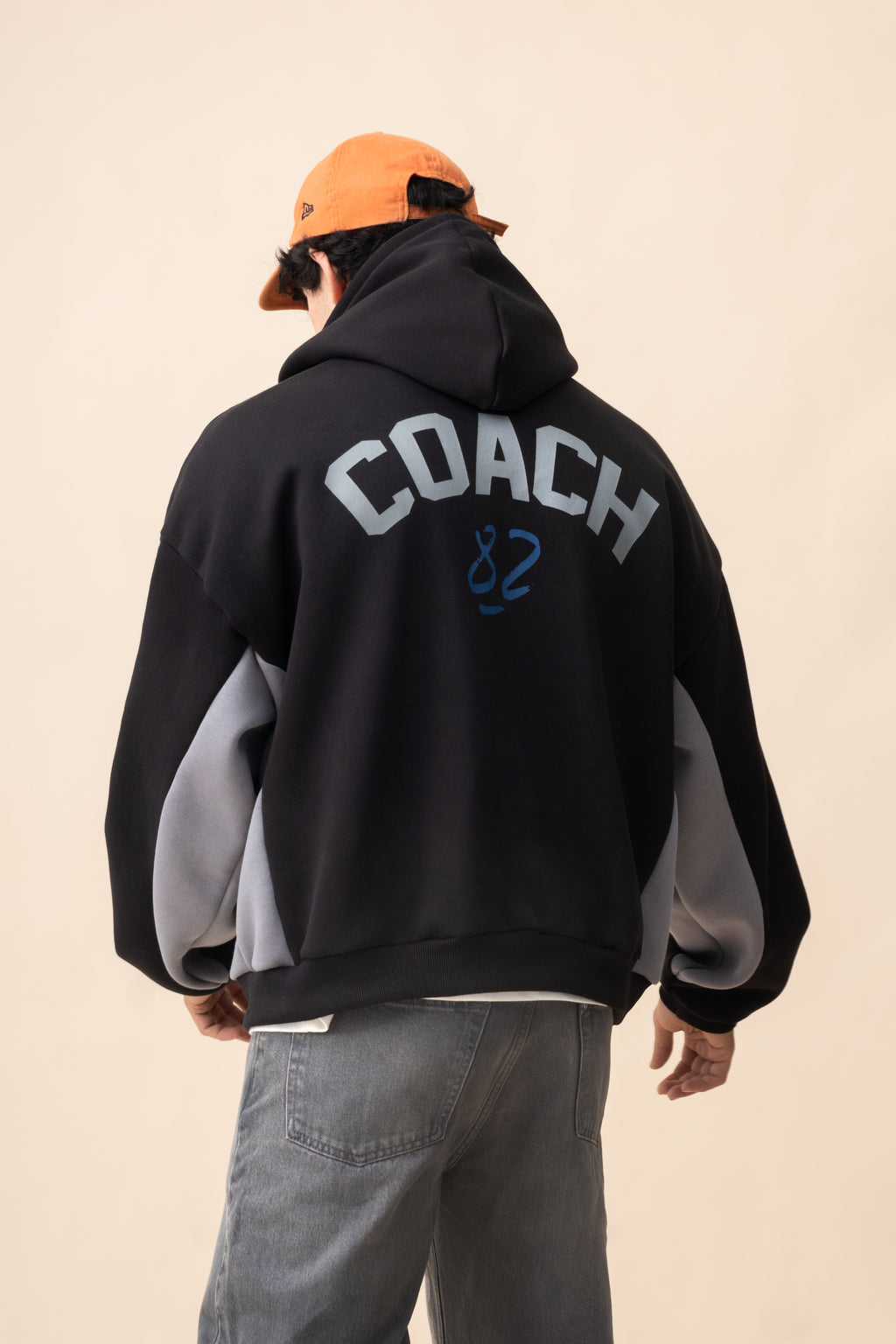College Crew Hoodie – Black