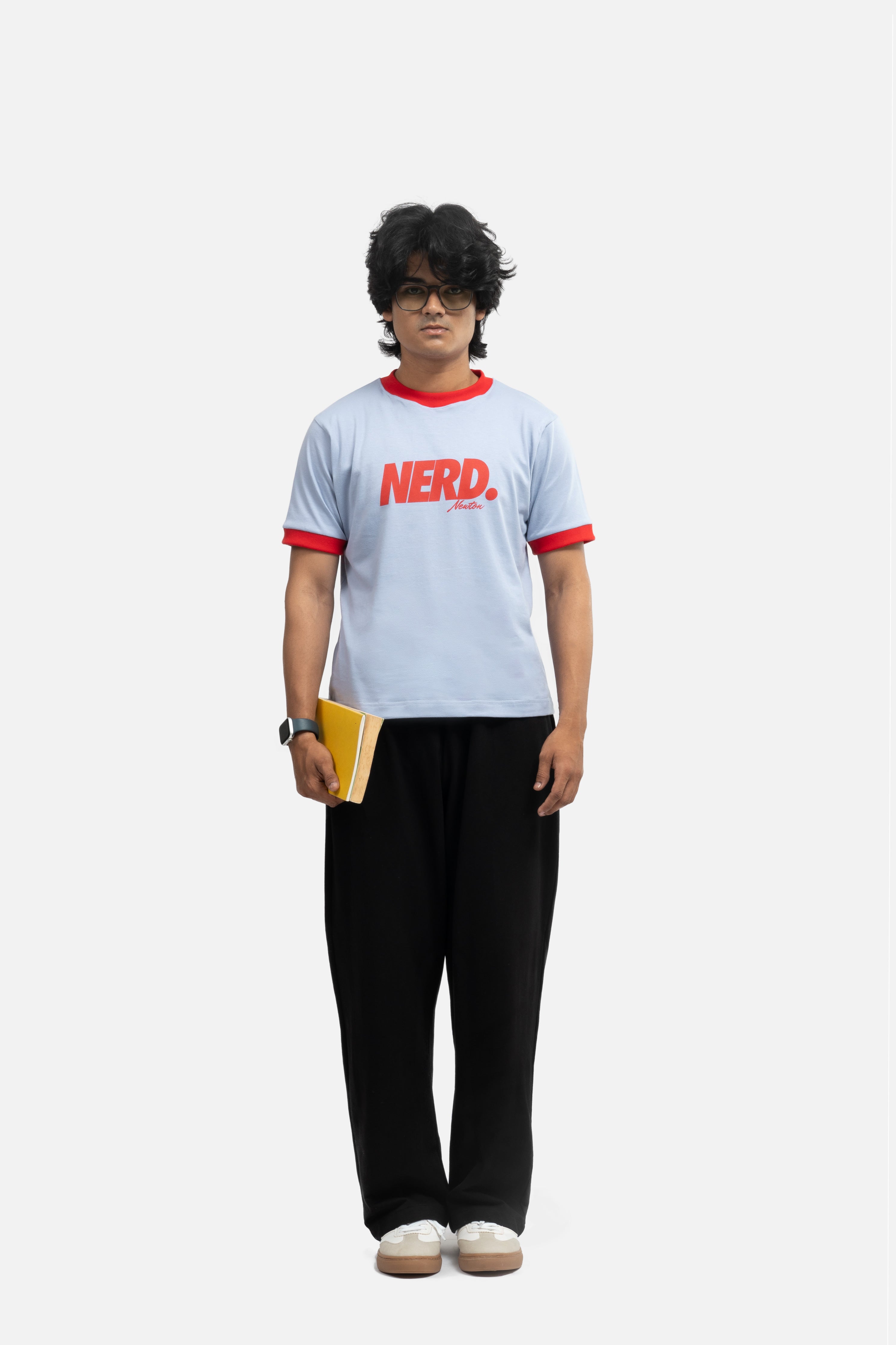 Slim fit Nerd Newton tee - Sky (Unisex)