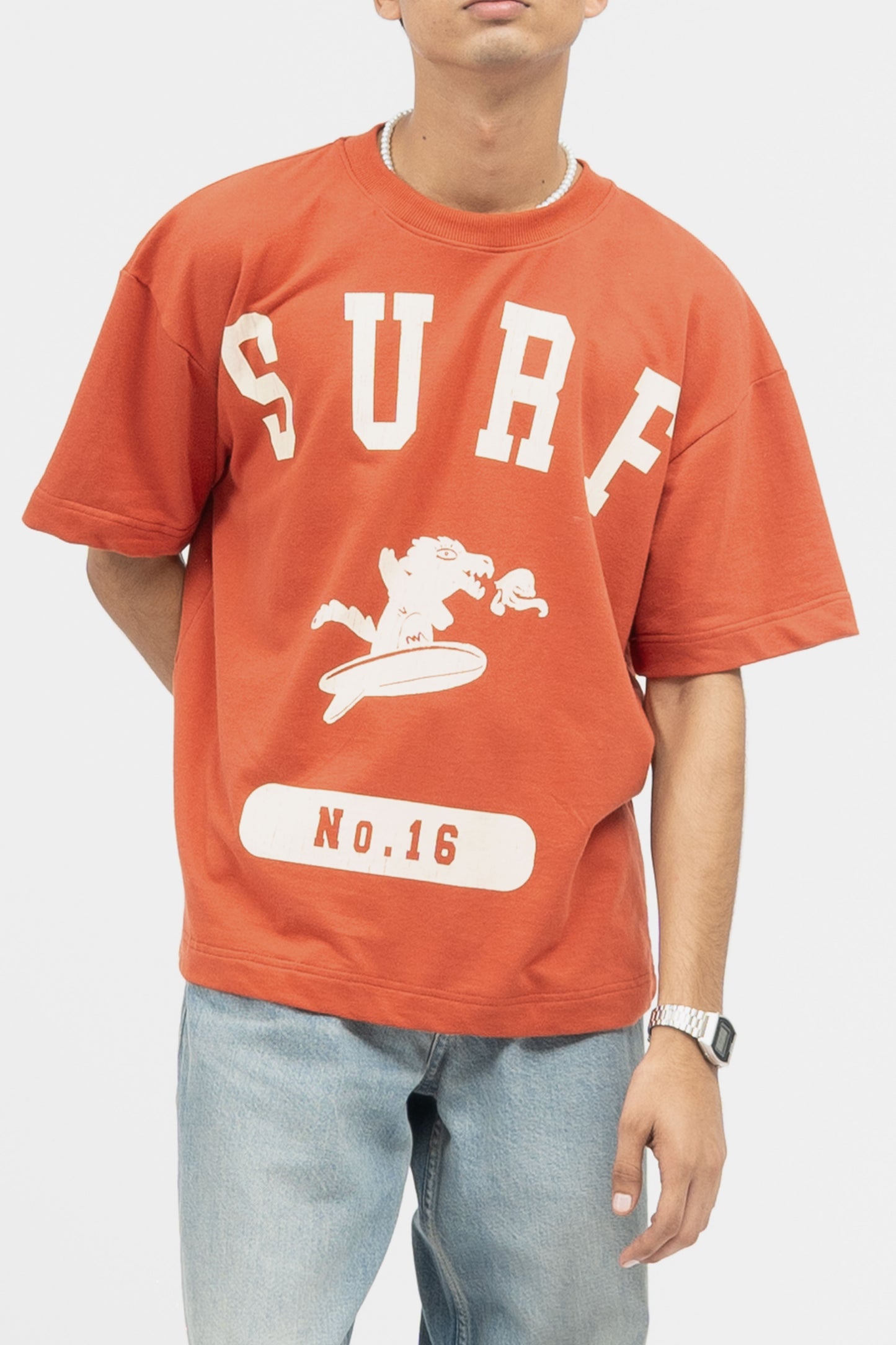 Surf dragon tshirt - Rust (Unisex)