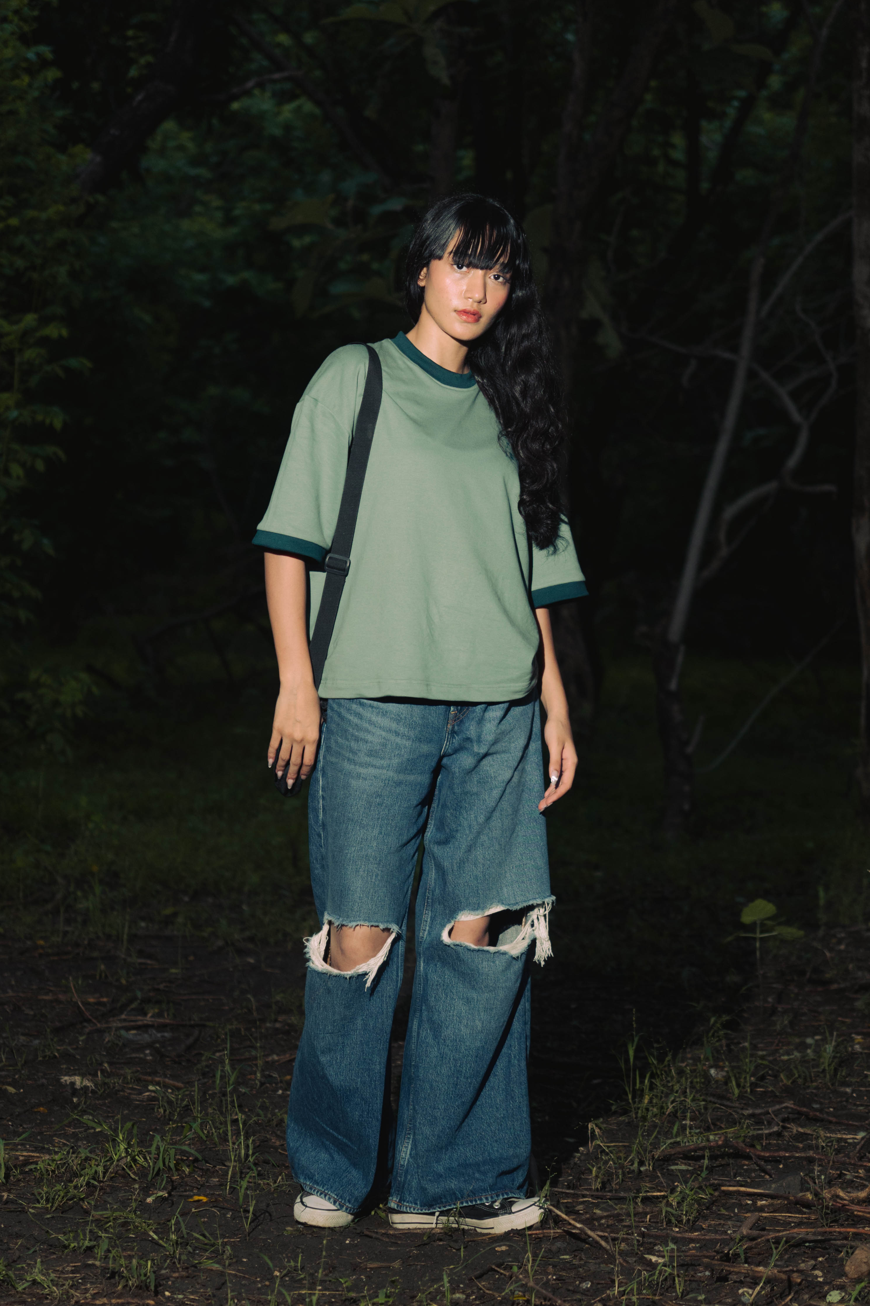Retro Lounge T-shirt - Dusty Green