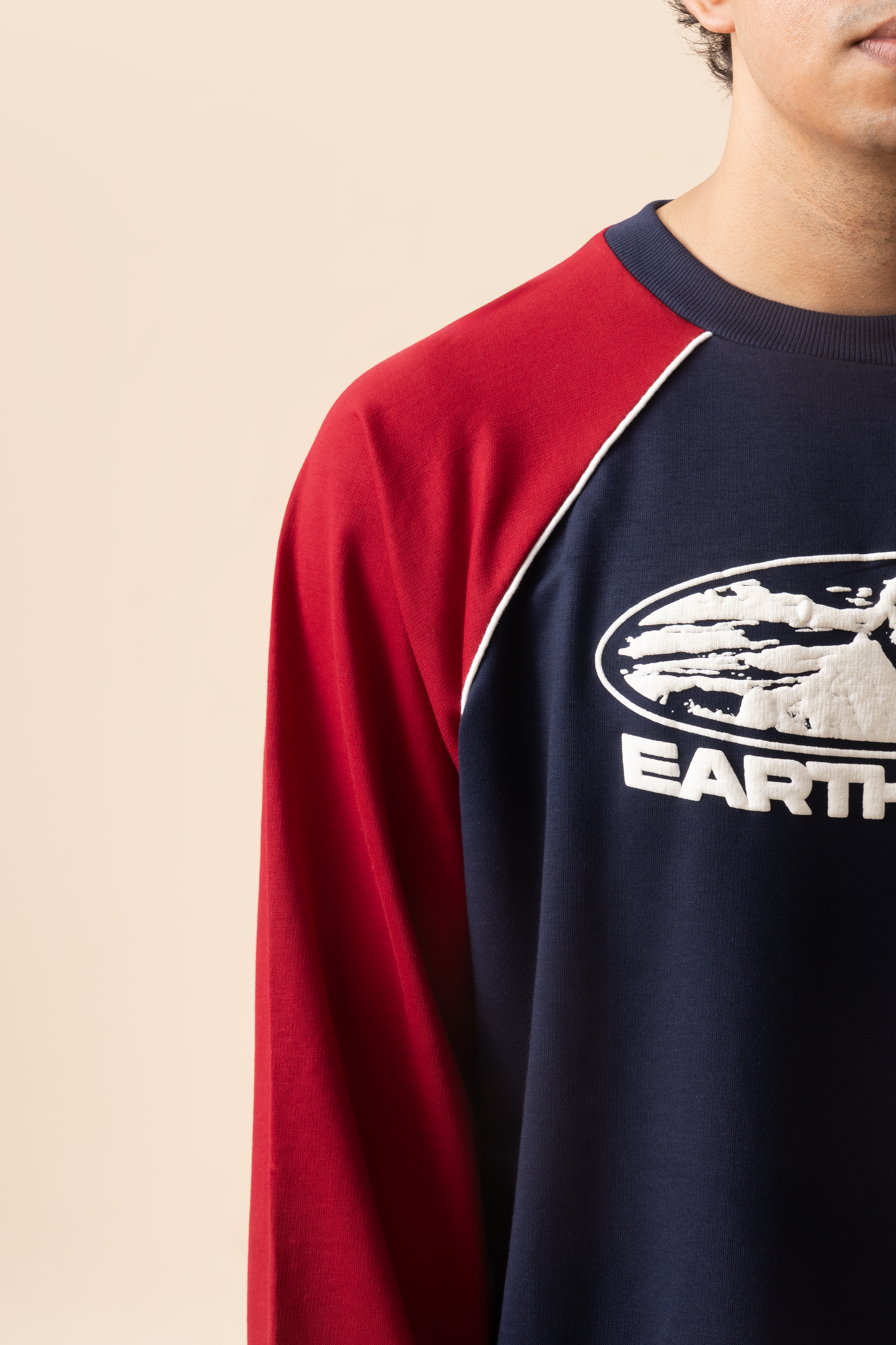 Earth Acne Raglan - Navy/Maroon