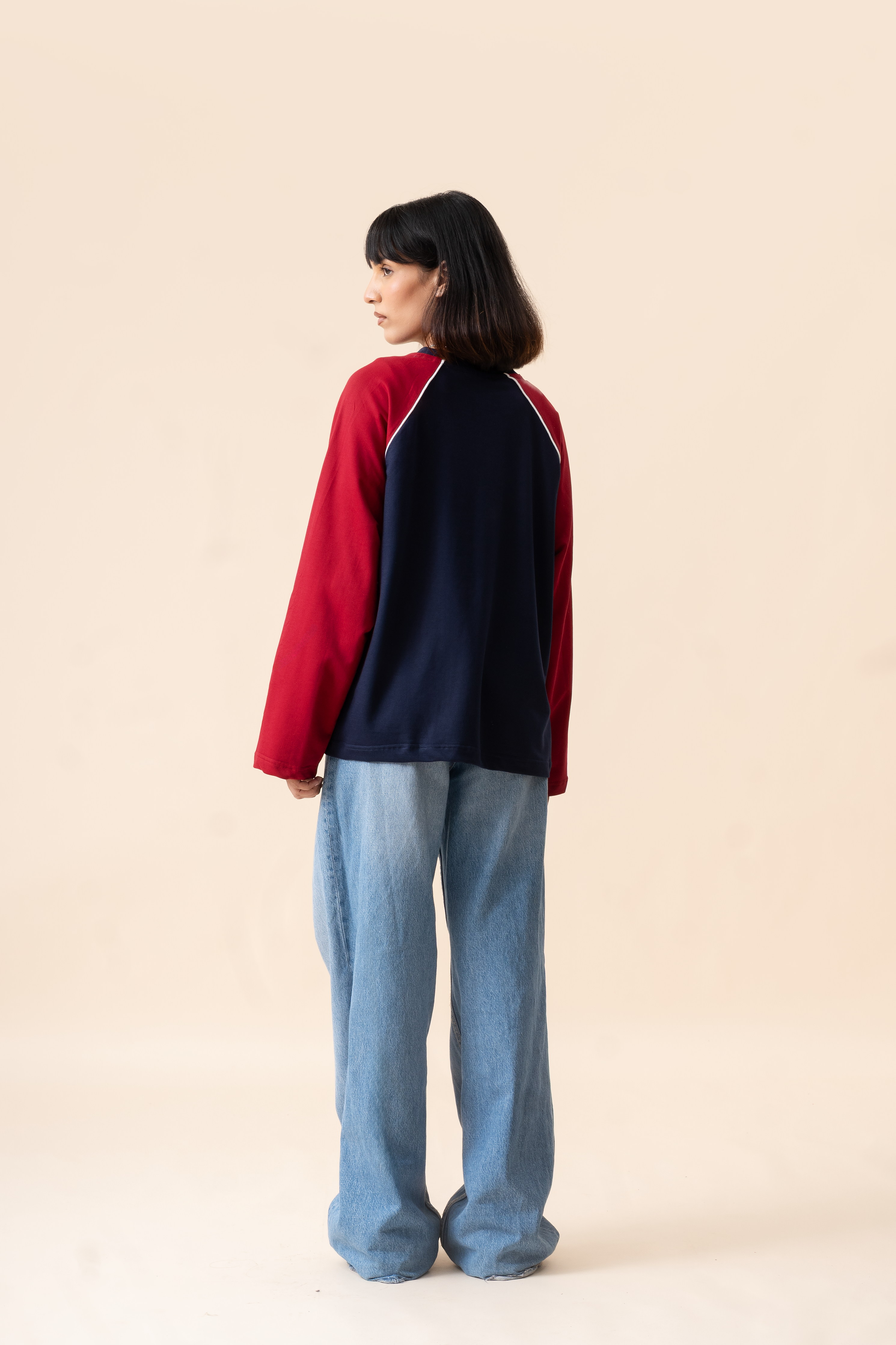 Earth Acne Raglan - Navy/Maroon