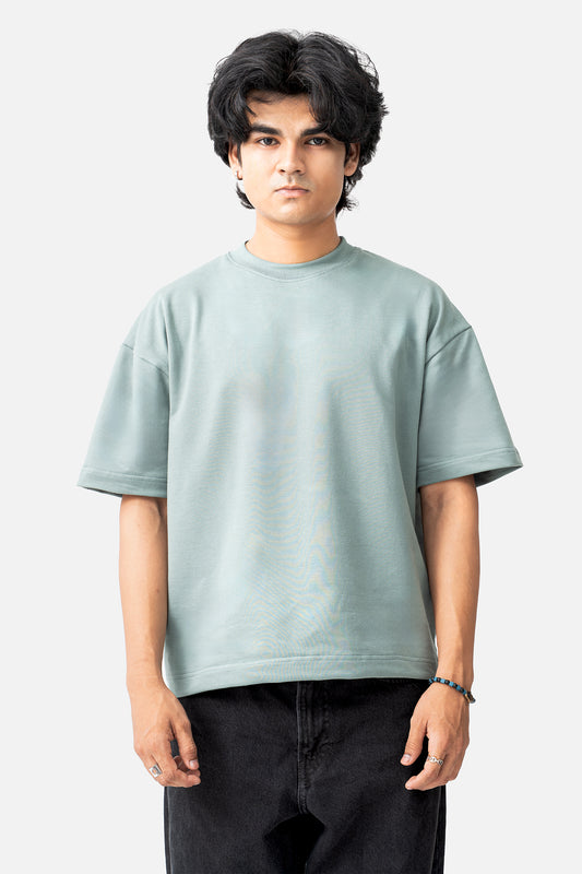 Classic Cropped Box-Fit  Tshirt - Green